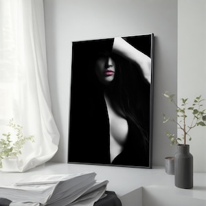 Woman with Big Breasts Canvas Painting - Sensual Naked Beauty Wall Art for Home Decor - Unique Artistic Gift