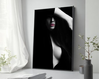 Woman with Big Breasts Canvas Painting - Sensual Naked Beauty Wall Art for Home Decor - Unique Artistic Gift