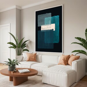 Blue and Black Mark Rothko Canvas Painting, Abstract Wall Decor, Expressionism Painting, Home & Office Decor, Rothko Painting, Gift Idea