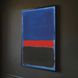 Mark Rothko Abstract Art Canvas Painting, Minimal Wall Art, Blue Red Black Expressionist Art, Rothko Painting, Perfect Gift for Art Lovers