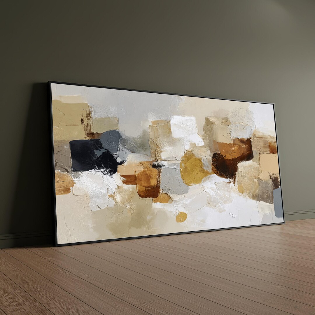 Modern Abstract Canvas Wall Art, Neutral Tones Abstract Painting ...