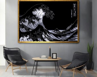 Leinwandbild „Die Große Welle“ Von Hokusai – 70x50 Cm, Moderner Druck, Fertig Zum Aufhängen