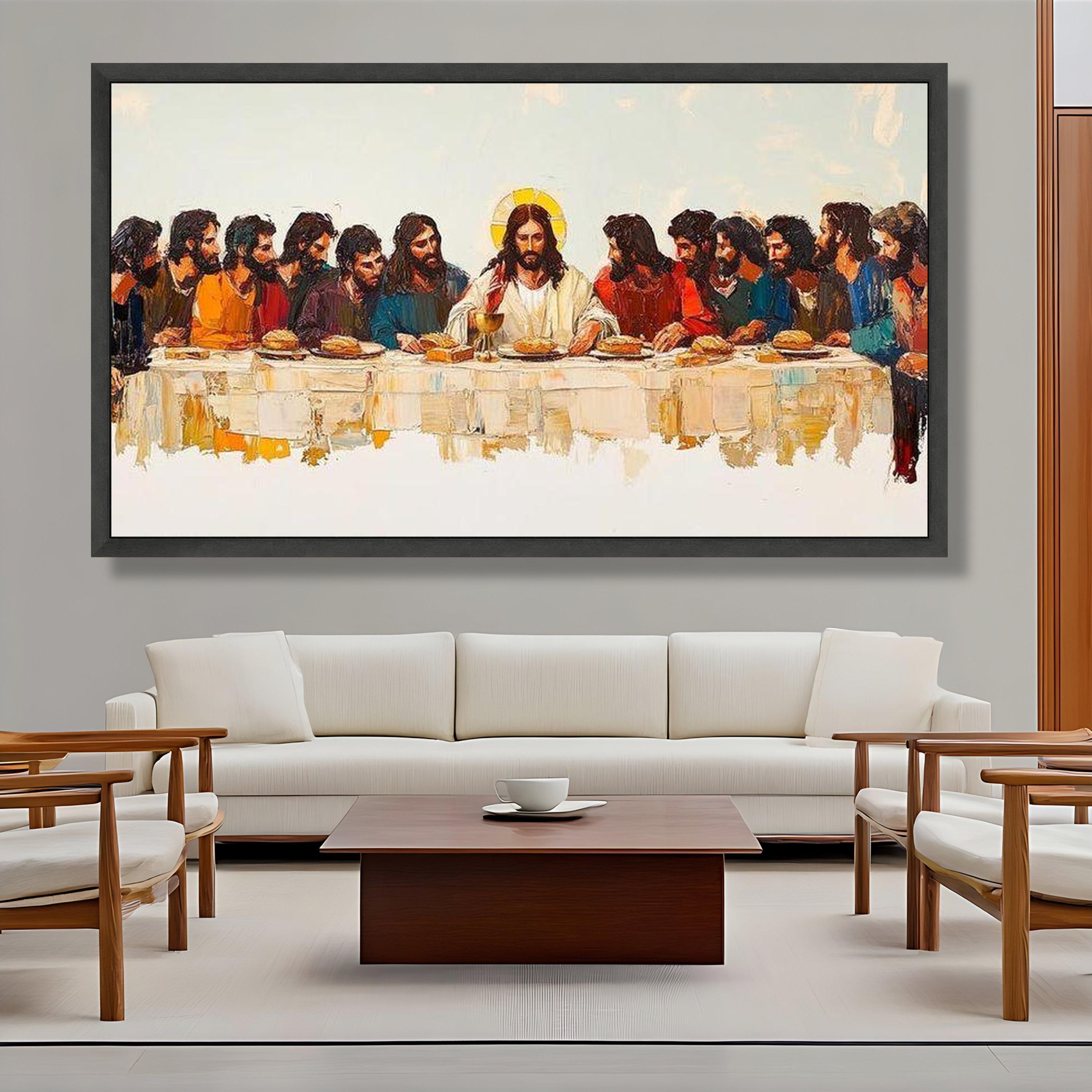 The Last Supper Canvas Painting, Jesus and Disciples Wall Art ...