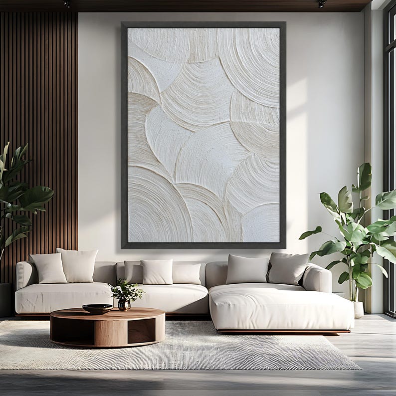 Neutral Abstract Canvas Wall Art, Modern Minimalist Geometric Pattern ...