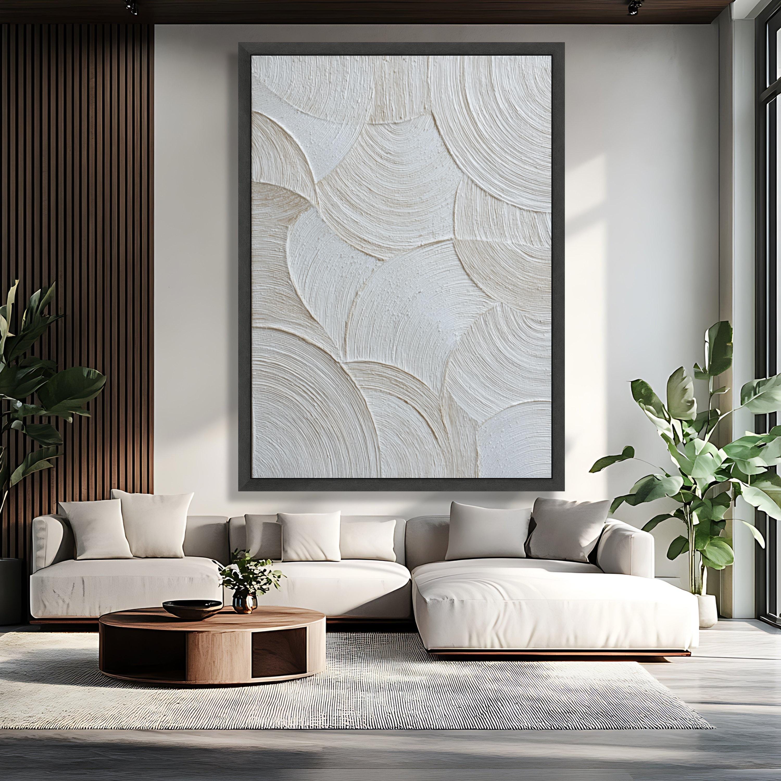 Neutral Abstract Canvas Wall Art, Modern Minimalist Geometric Pattern ...