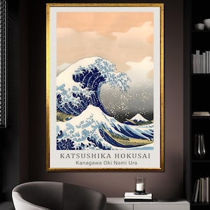 The Great Wave Off Kanagawa Canvas Painting, Japanese Ocean Wall Art, Elegant Blue Sea Decor, Famous Artwork, Home Decor, Unique Gift