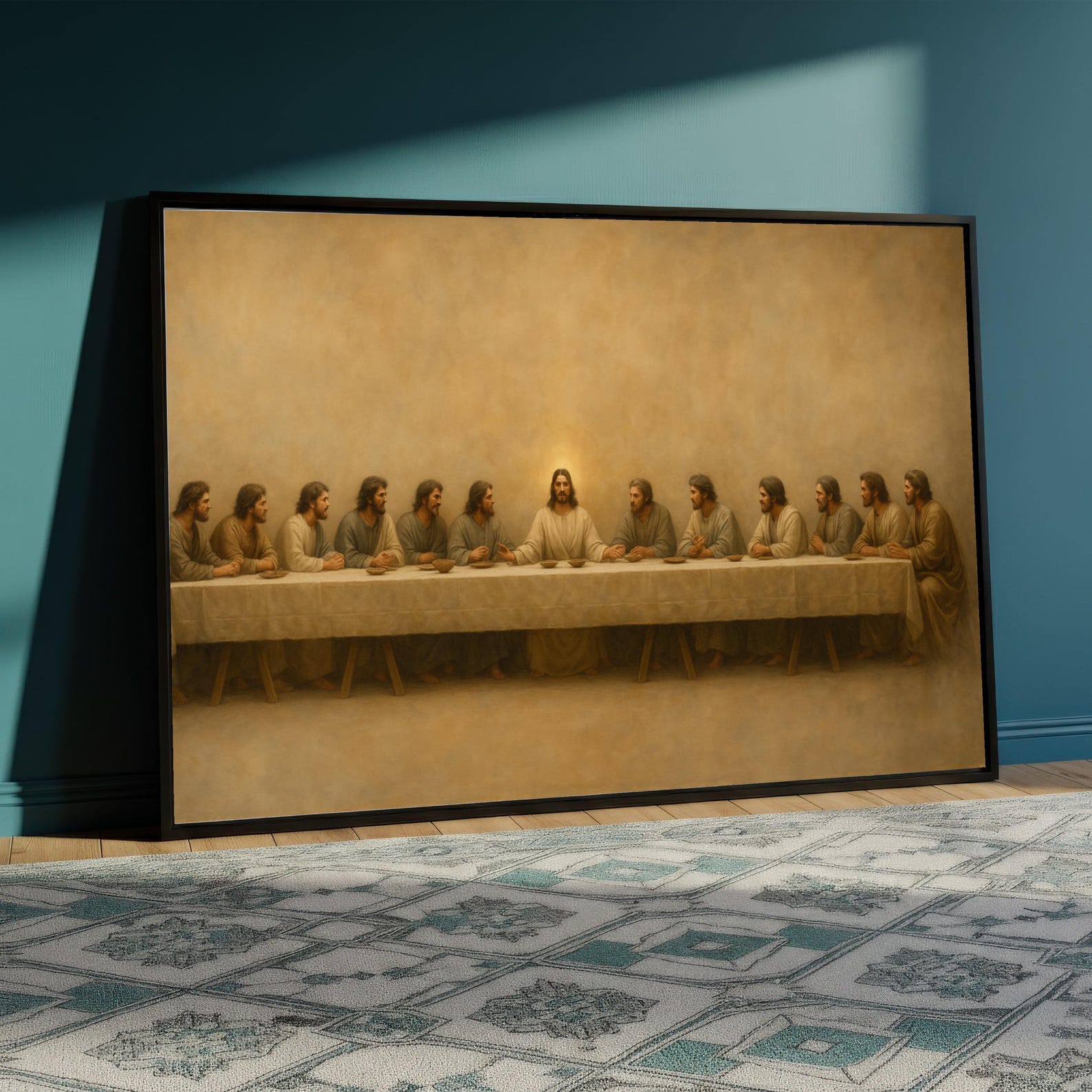 The Last Supper Canvas Painting, Jesus and Disciples Religious Wall Art ...