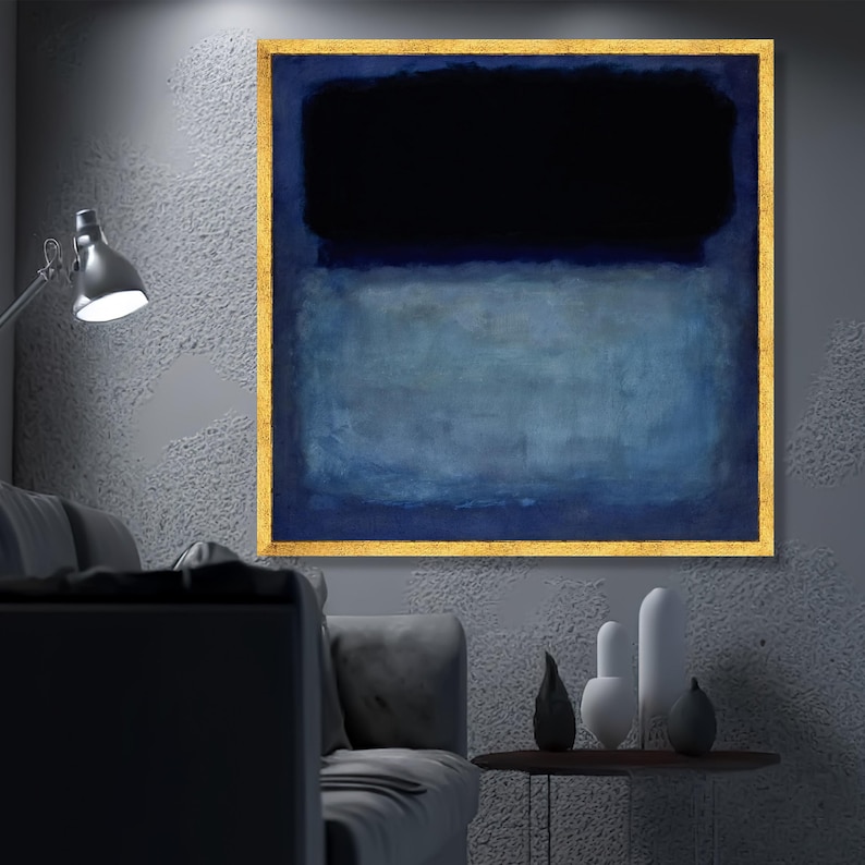 Mark Rothko Deep Color Fields Mark Rothko Deep Blue Abstract Canvas Painting, Modern Color Field Wall ...