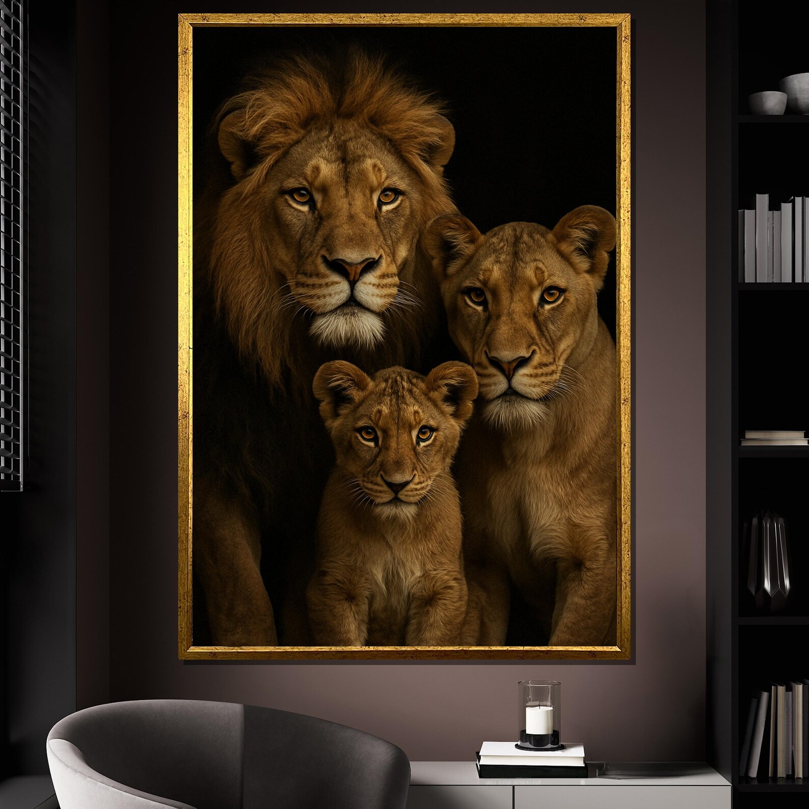 Lion Family Canvas Painting, African Wildlife Wall Decor, Majestic ...