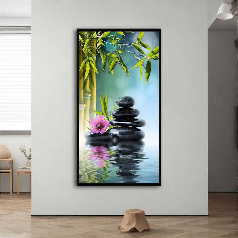 Zen Meditation Stones and Bamboo Canvas Print - Calming Nature Canvas ...