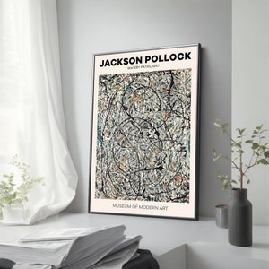Jackson Pollock inspiró la pintura en lienzo de caminos acuáticos, póster de arte abstracto moderno para la decoración del hogar, regalo único para los amantes del arte