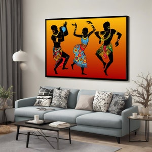 Canvas Painting Vibrant African Dance Art, Cultural Wall Decor, Ethnic Canvas Art, Traditional Ethnic Wall Print, Home Decor, Perfect Gift