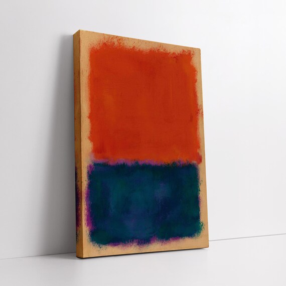 Mark Rothko Orange and Blue Art Canvas Painting, Expressionism