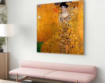 The Lady in Gold Gustav Klimt Canvas Painting - Luxurious Art Reproduction Wall Decor, Perfect Housewarming Gift
