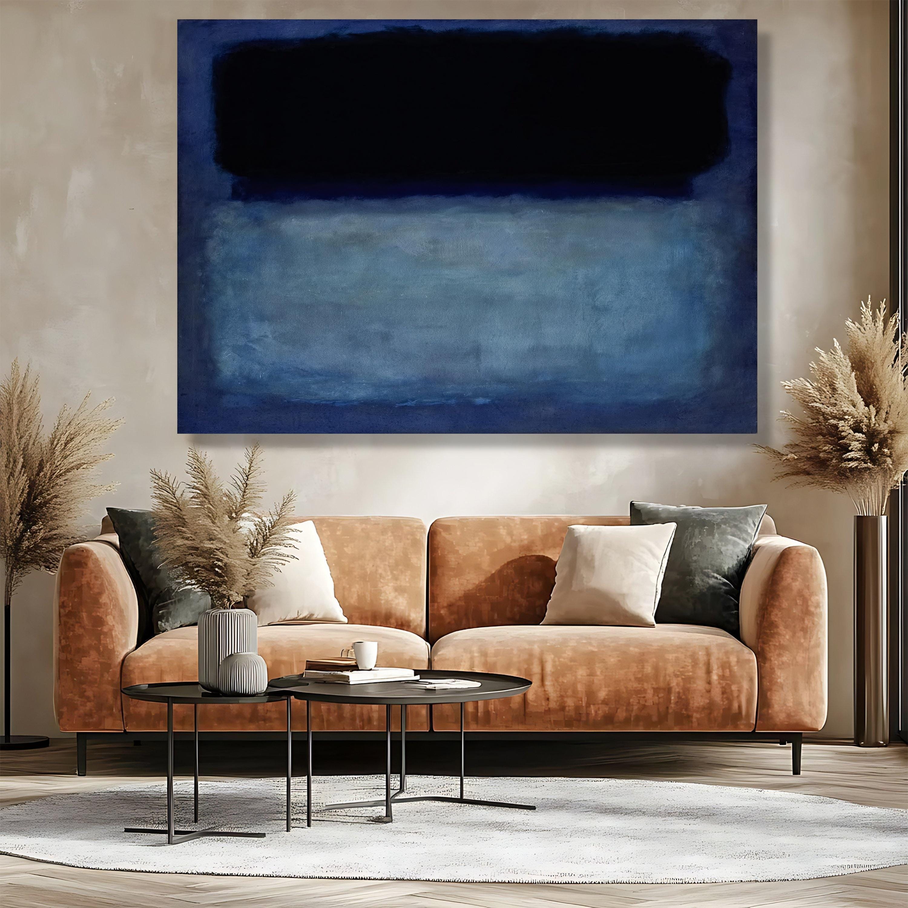 Mark Rothko Deep Color Fields Mark Rothko Style Art Print, Deep Blue Abstract Canvas Painting With ...