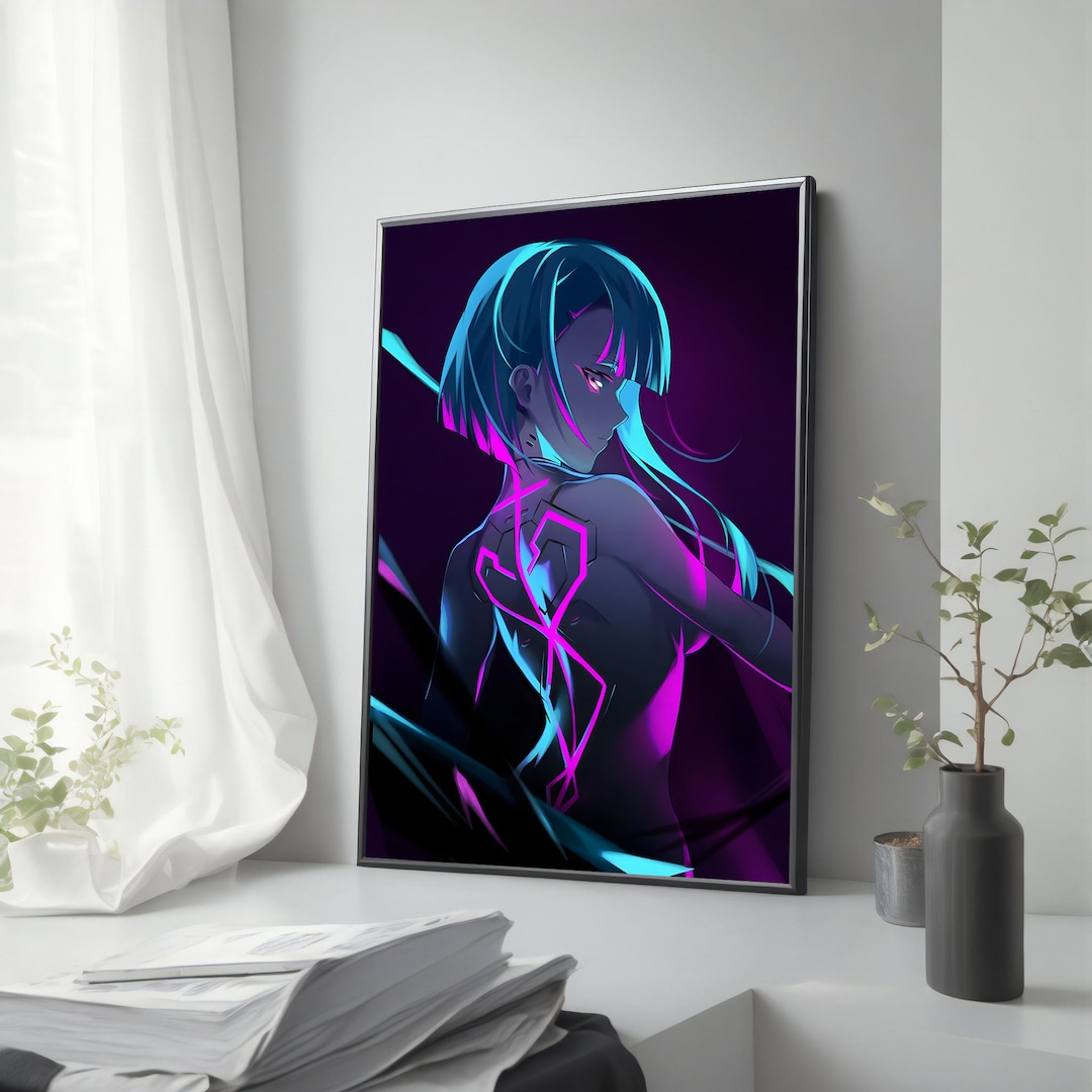 Cyberpunk Lucy Canvas Painting, Edgy Wall Art for Modern Home Decor ...