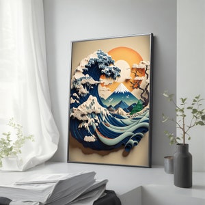 The Great Wave off Kanagawa Canvas Print, Large Hokusai Artwork, Japanese Ocean Art, Frame Option, Wall Decor, Room Decor, Gift Idea