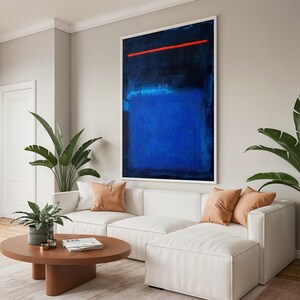 Red and Blue Rothko Canvas Painting - Mark Rothko Inspired Abstract Wall Decor, Living Room Decor, Ready To Hang, Unique Gift