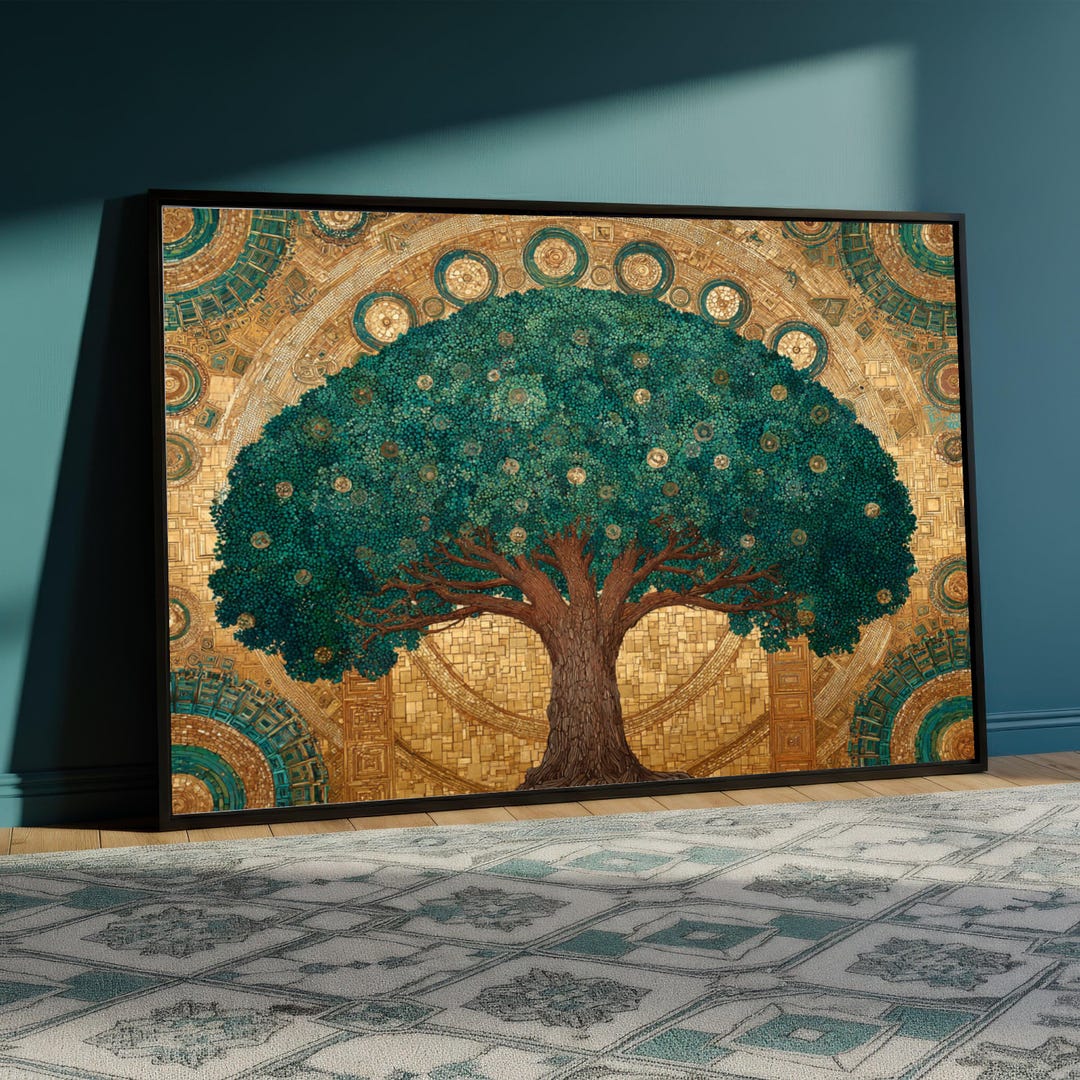 Gustav Klimt Tree of Life Canvas Wall Art, Gold Leaf Tree Painting ...