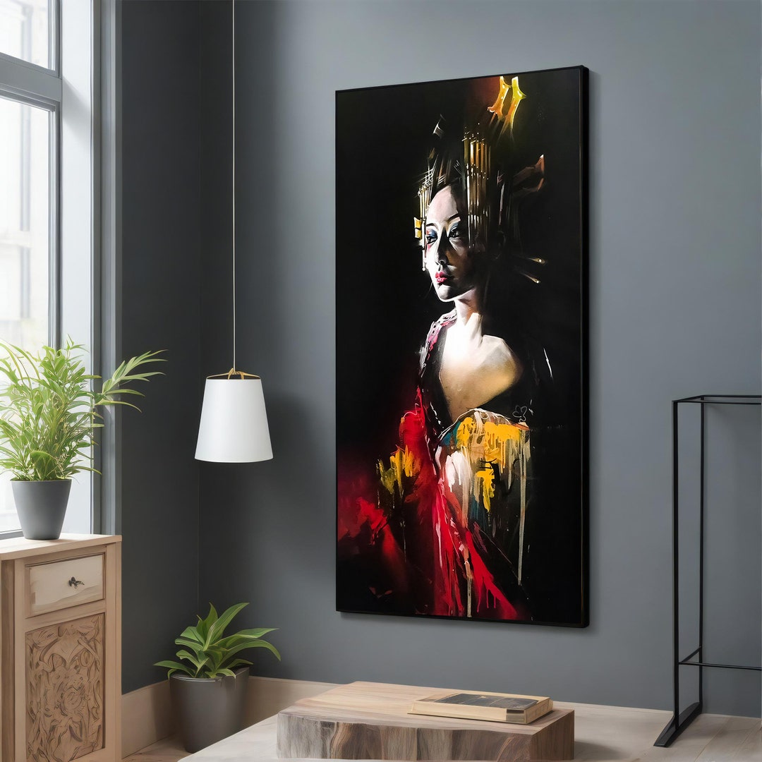 Geisha Canvas Painting - Elegant Japanese Women Wall Art for Cultural ...