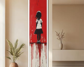 Modern Banksy Art Canvas Print, Graffiti Girl Hallway Decor, Urban Wall Art, Luxury Home Decor, Banksy Art Print, Unique Gift for Art Lovers