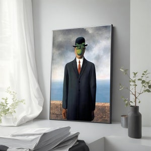 René Magritte „Son of Man“ Leinwandgemälde – surrealistische Wandkunst für Wohndekoration, einzigartiges Geschenk für Kunstliebhaber
