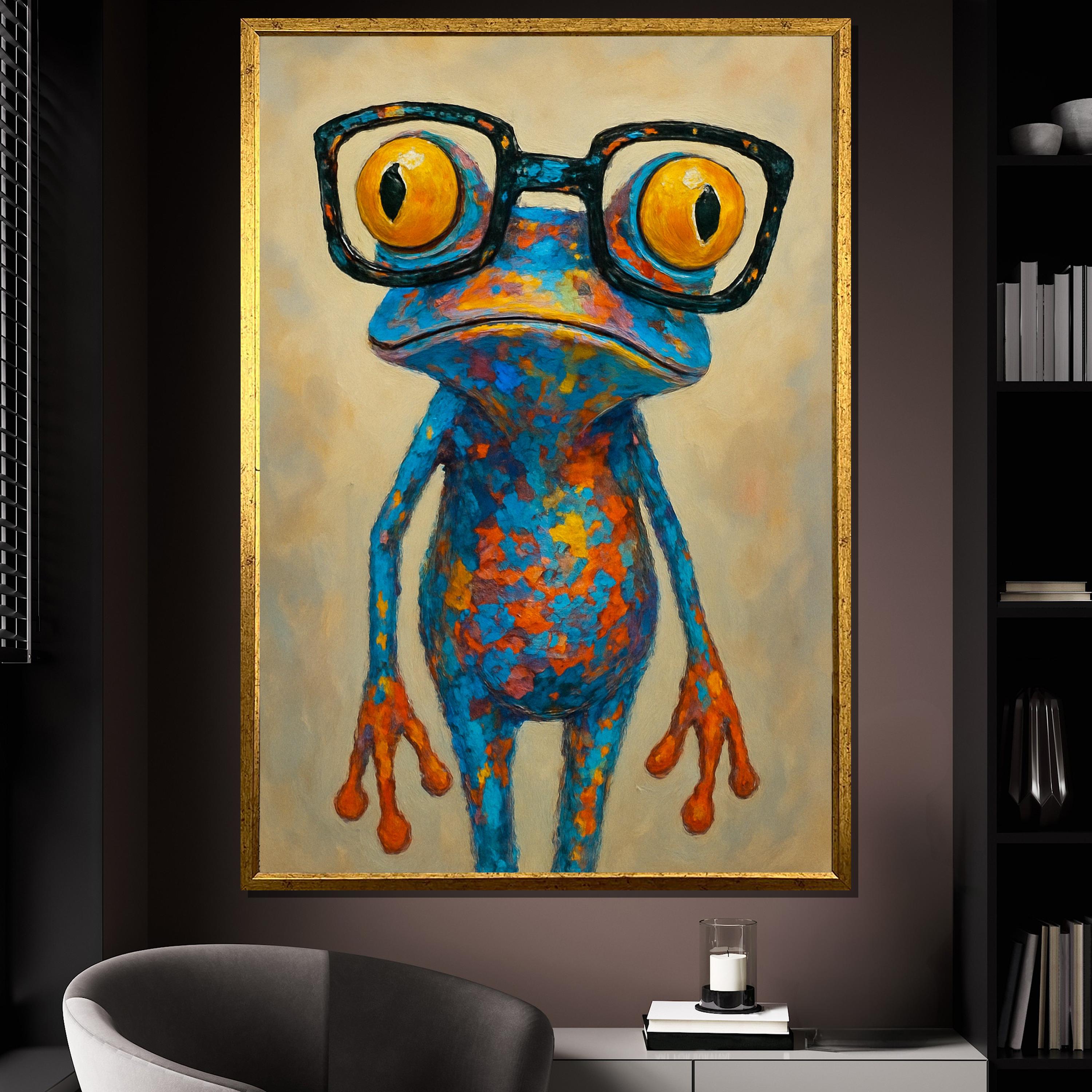 Frog in Glasses Painting - Etsy