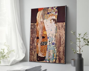 Friso de Beethoven, El abrazo del coro celestial - Impresión en lienzo de Gustav Klimt, arte mural de música clásica, regalo perfecto para amantes del arte.