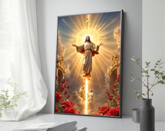 Jesus Christ Canvas Painting, Jesus Art, Spiritual Wall Art, Christian Wall Art, Christian Gift, Religious Wall Decor, Unique Faith Gift