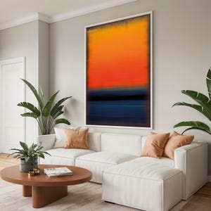Mark Rothko Abstract Art Canvas Painting - Red & Blue Expressionism Wall Art for Modern Home Decor, Rothko Wall Art, Art Lover Gift