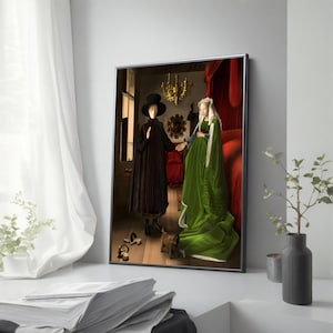 The Marriage of Arnolfini Canvas Painting, Jan van Eyck Wall Art Reproduction, Jan van Eyck Wall Art, Artistic Home Decor, Wedding Gift Idea