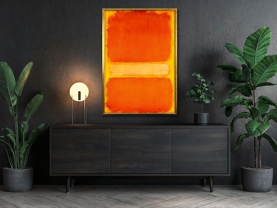 Mark Rothko Abstract Art Canvas Painting - Vibrant Yellow & Orange
