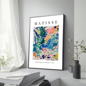 Henri Matisse Landscape At Collioure Canvas Painting, Vibrant Wall Art Decor, Famous Art, Modern Boho Living Room, Art Lover Gift