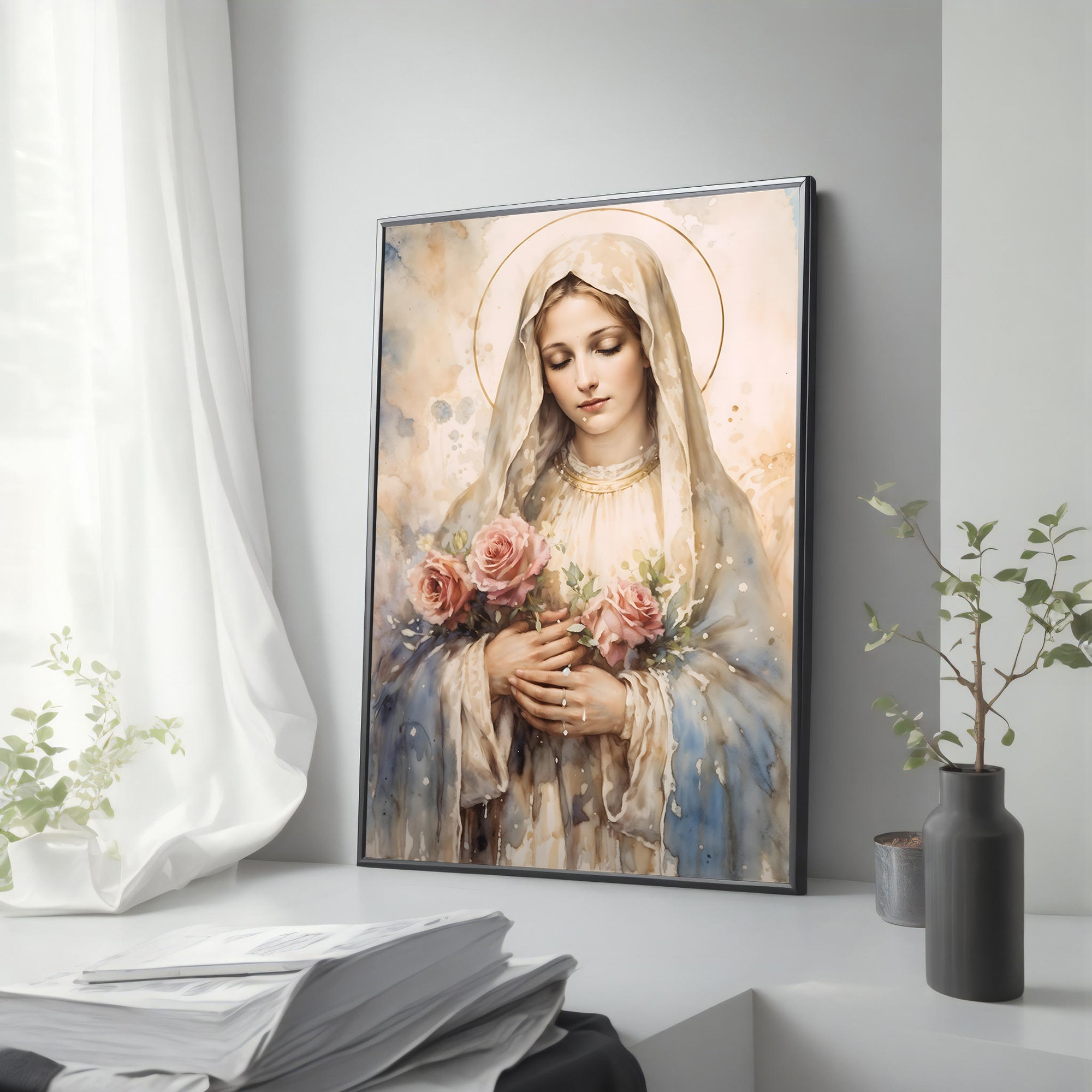 Tapestries Virgin Mary - Etsy UK