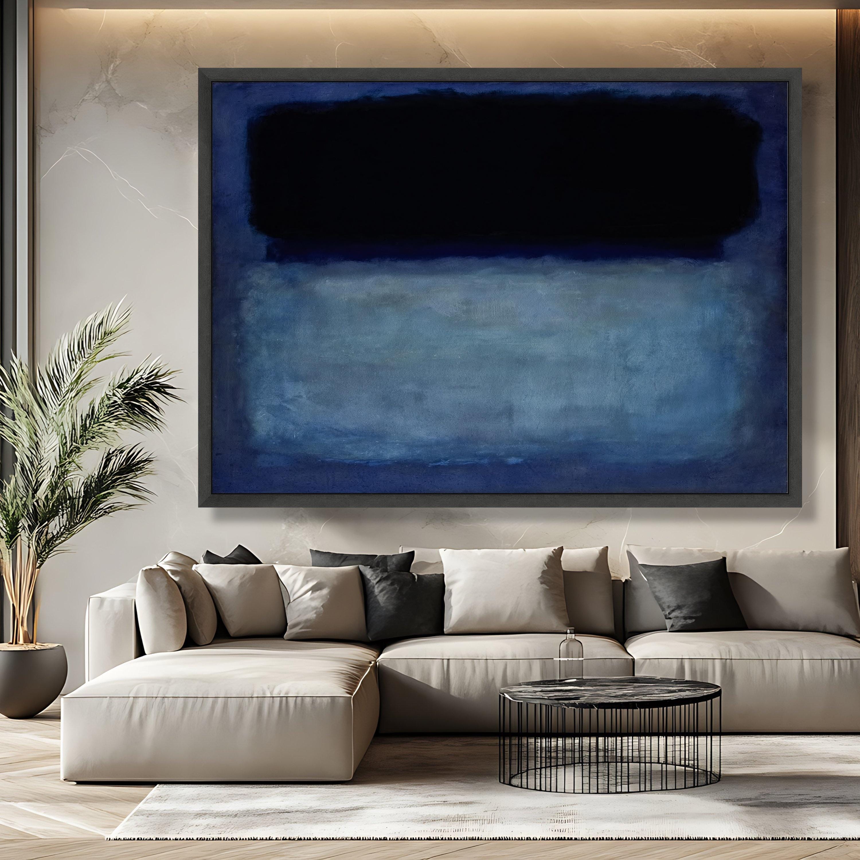 Mark Rothko Deep Color Fields Mark Rothko Style Art Print, Deep Blue Abstract Canvas Painting With ...