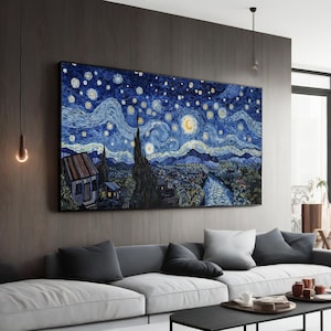 Starry Night Canvas Painting - Vincent Van Gogh Wall Art, The Starry Night, Elegant Home Decor, Classic Wall Decor, Perfect Gift