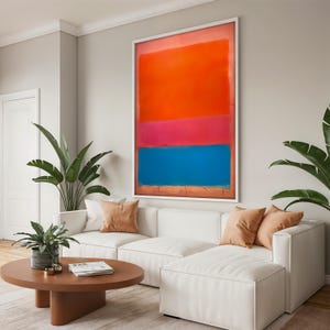 Mark Rothko Blue and Pink Abstract Art Canvas Painting, Modern Expressionism Wall Decor, Rothko Painting, Famous Art Print, Unique Art Gift