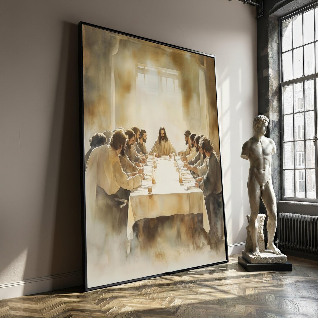 The Last Supper Canvas Painting, Jesus and Disciples Wall Art ...