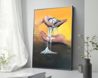 Salvador Dali Clock Canvas Painting, Famous Art Surreal Wall Decor, Ready to Hang Iconic Wall Art for Modern Homes