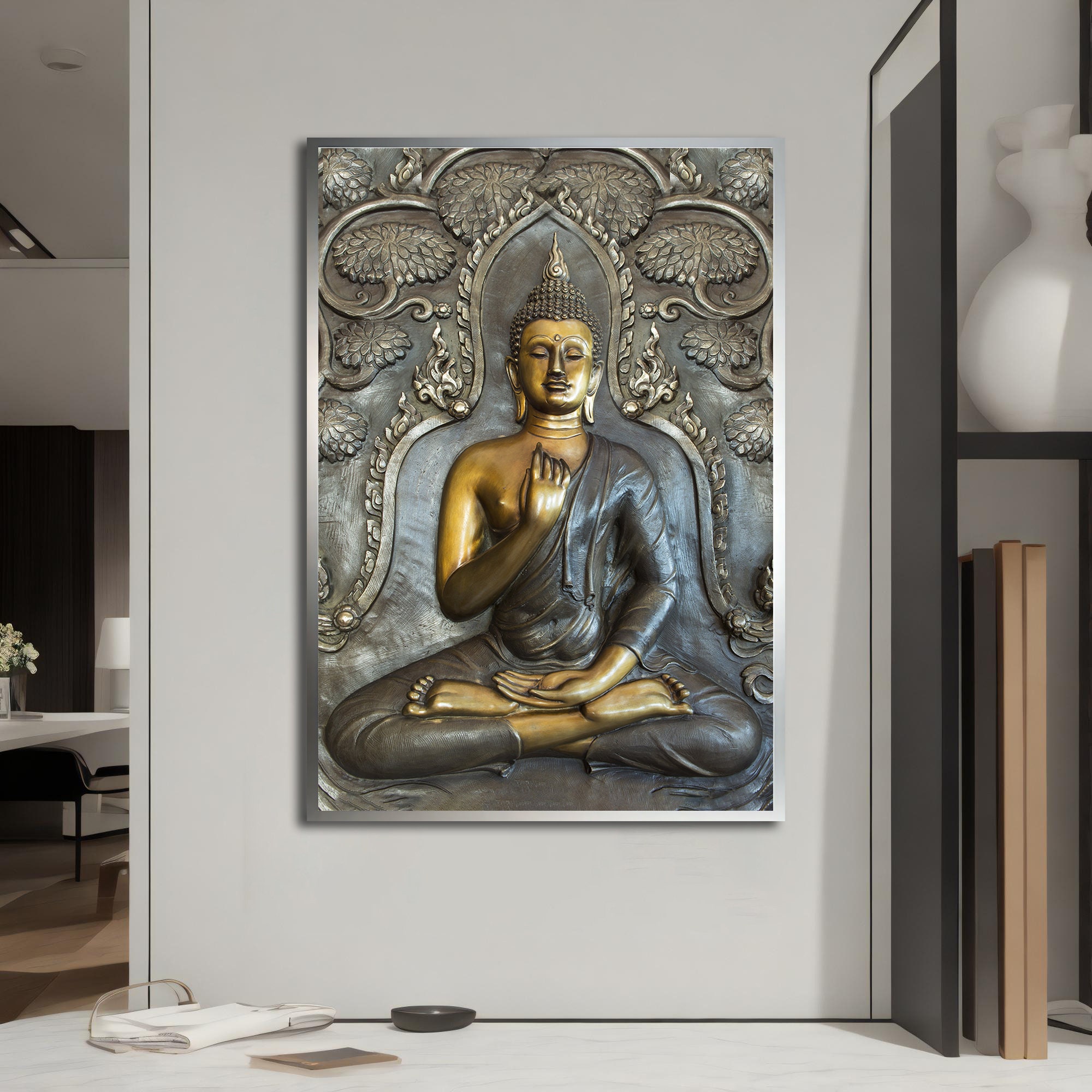 Gold Buddha Canvas Painting for Wall Decor, Buddha Poster, Buddha Wall ...