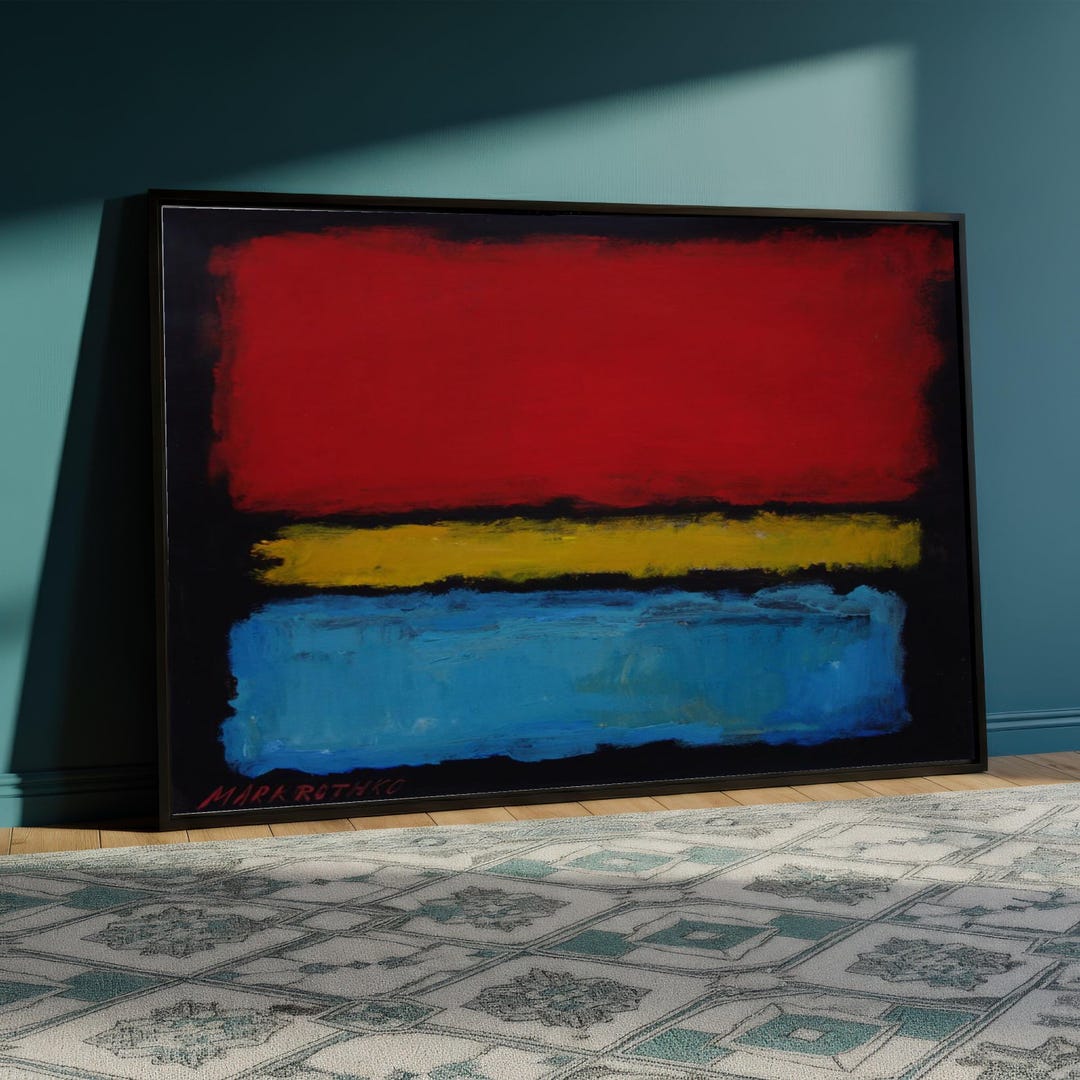 Mark Rothko Canvas Painting, Red Yellow Blue Abstract Wall Art, Vibrant ...
