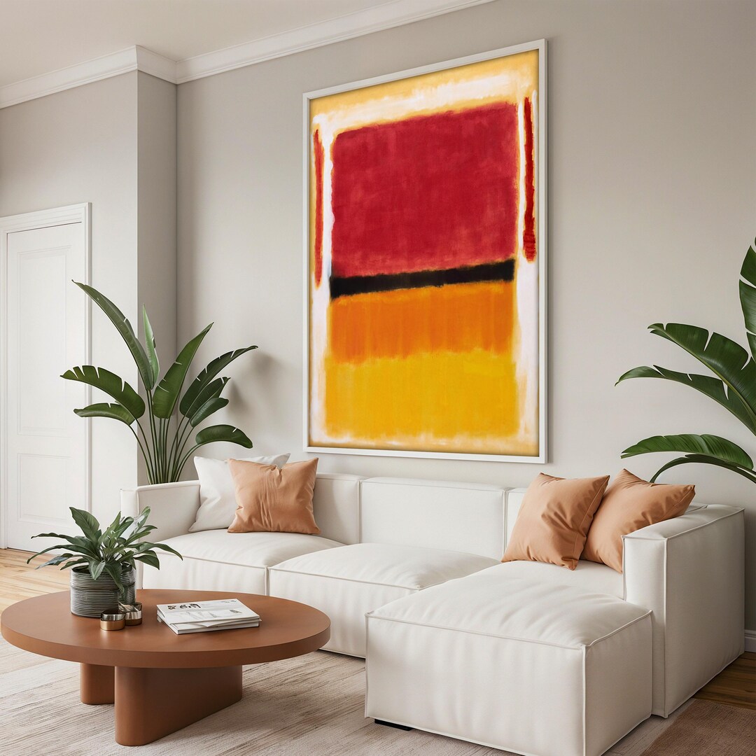 Mark Rothko Abstract Art Canvas Painting - Bold Red and Yellow Wall ...