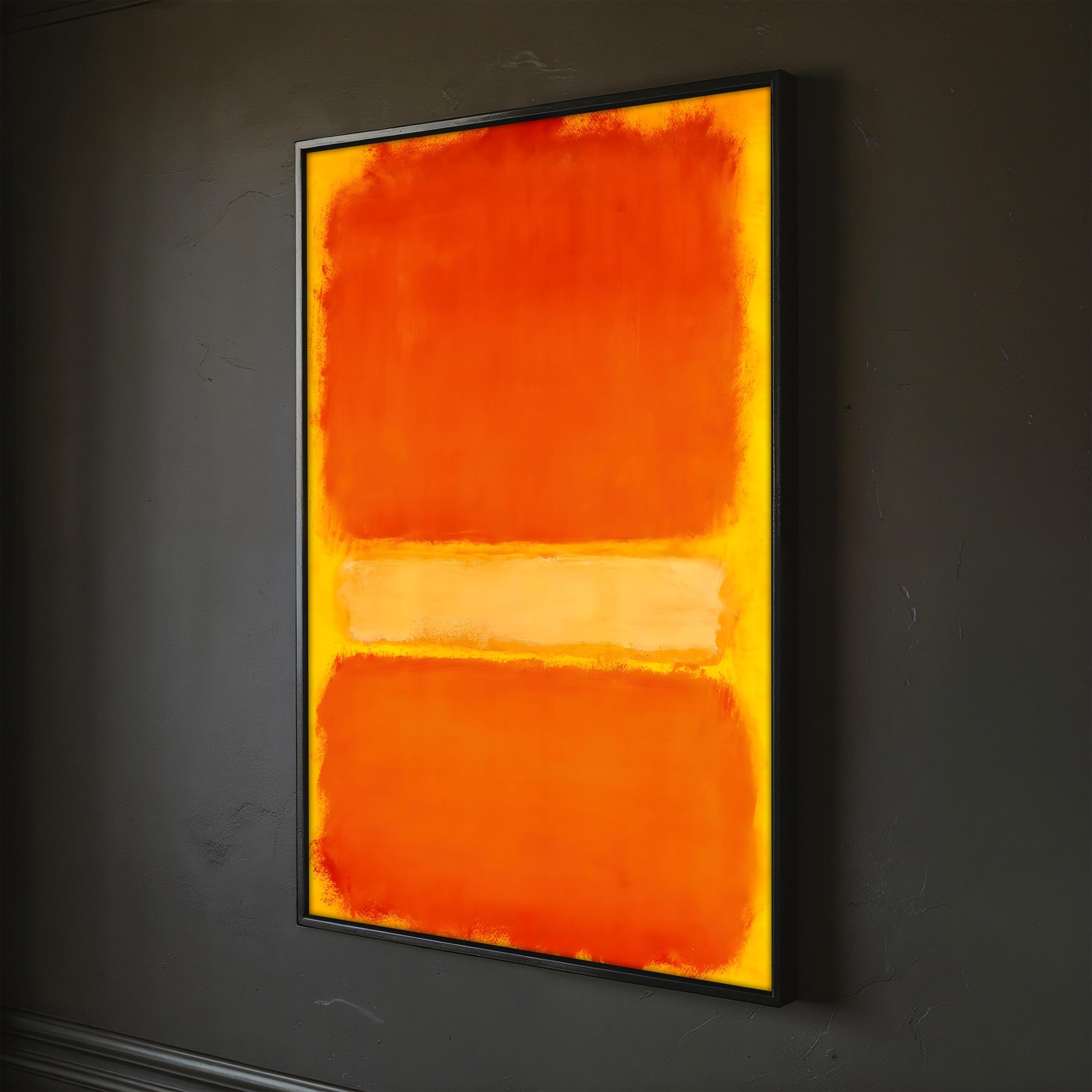 Mark Rothko Abstract Art Canvas Painting - Vibrant Yellow & Orange