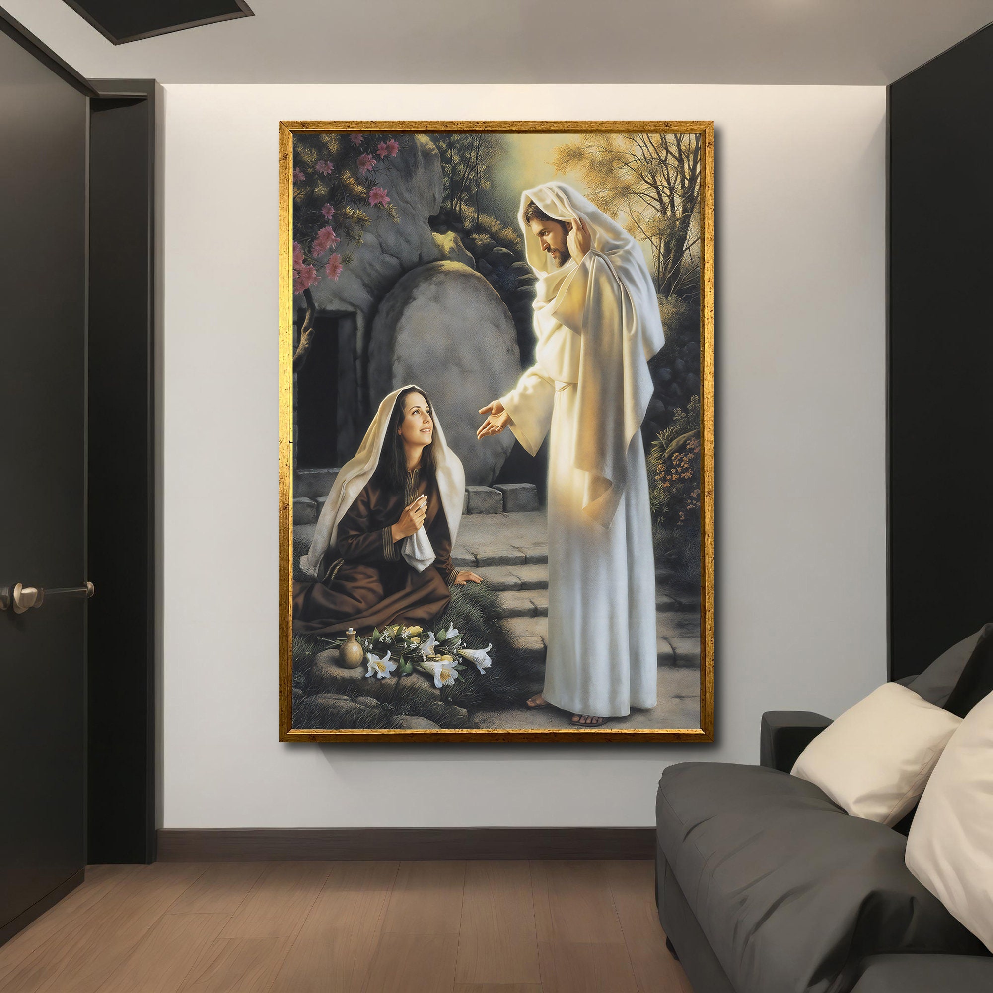 Mary Magdalene and Jesus Canvas Painting, Divine Love Wall Art ...
