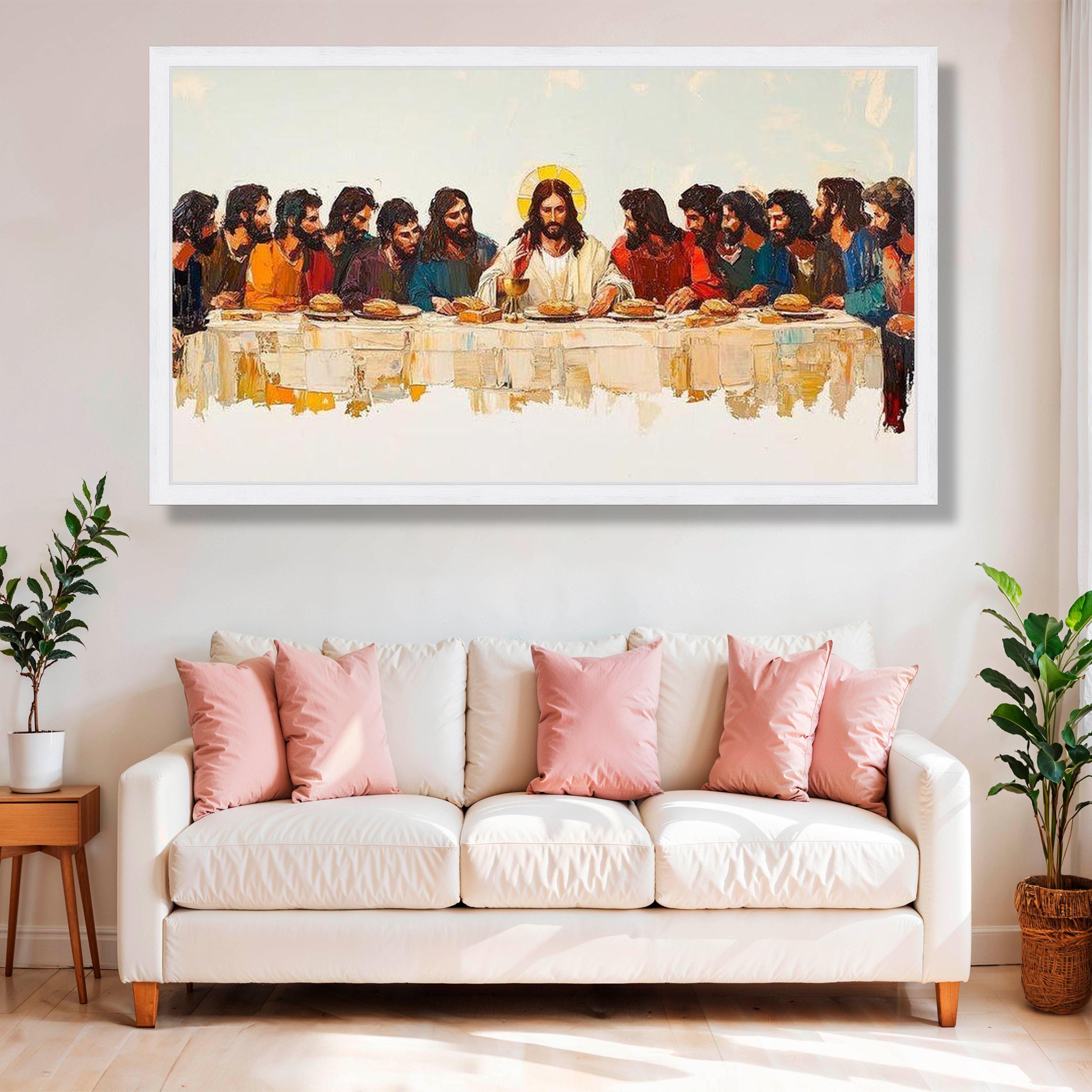 The Last Supper Canvas Painting, Jesus and Disciples Wall Art ...