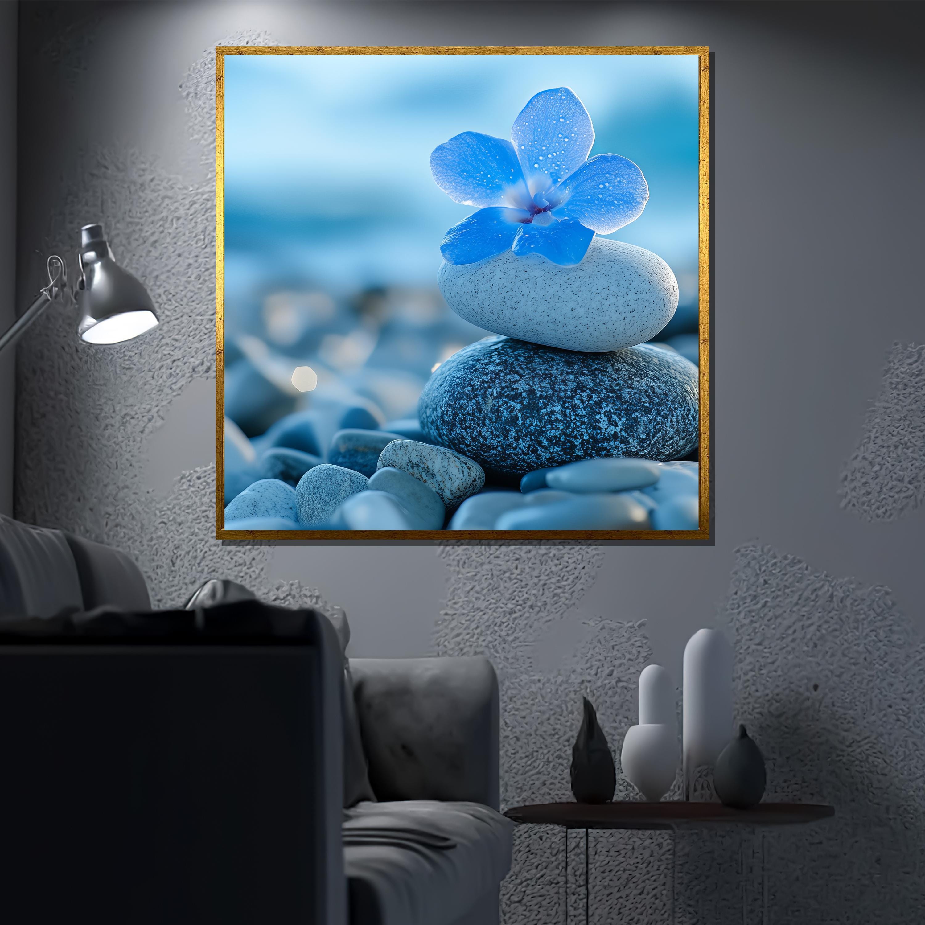 Zen Wall Art CCWACPP Zen Canvas Wall Art Print Daisy Flowers Stone Spa ...