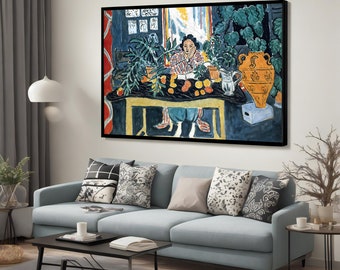 Henri Matisse Canvas Painting, Colorful Interior Scene, Matisse Art, Vibrant Fauvism Style, Room Decor, Matisse Canvas Print, Gift Idea