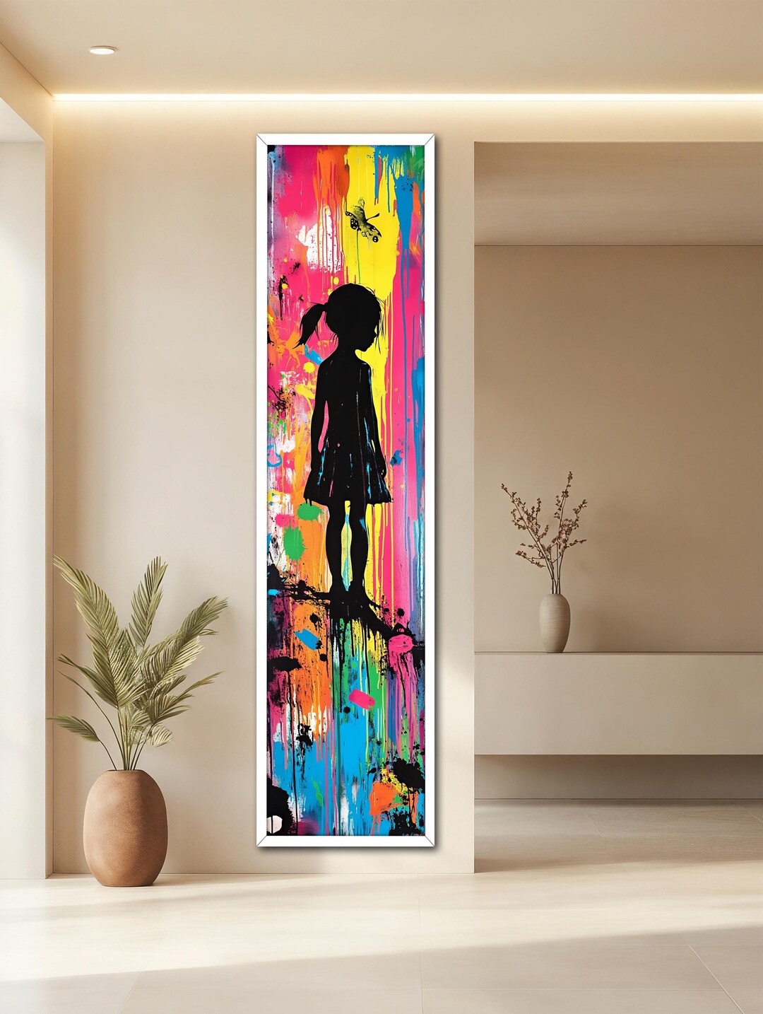 Colorful Street Art Canvas Painting, Graffiti Girl Art Print, Luxury ...