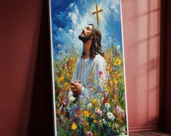 Jesus Canvas Painting, Spiritual Wall Art, Faith and Hope Home Decor, Christian Religious Artwork, Jesus Art Print, Perfect Gift