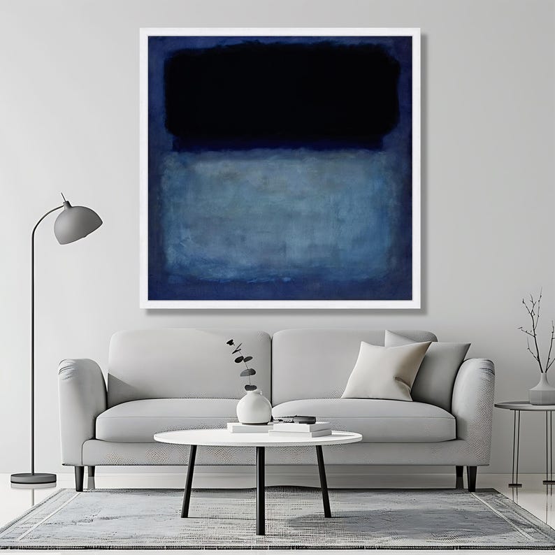 Mark Rothko Deep Color Fields Mark Rothko Deep Blue Abstract Canvas Painting, Modern Color Field Wall ...